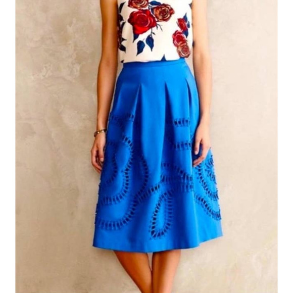 Sachin + Babi Dresses & Skirts - Anthropologie Sachin + Babi Bloomstitch Royal Blue Midi Skirt Size 2